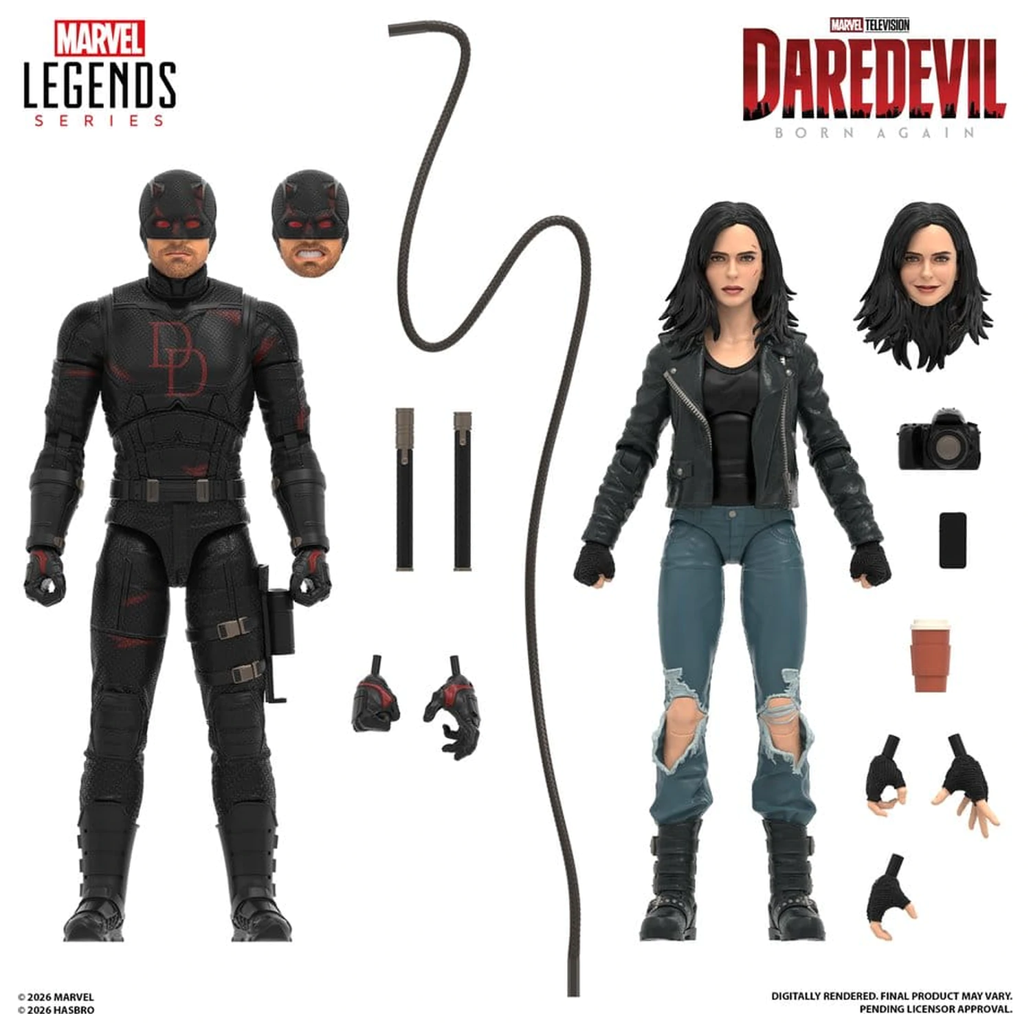 Daredevil: Born Again Marvel Legends akcijski figurici dvojno pakiranje Daredevil & Jessica Jones 15 cm fotografija izdelka