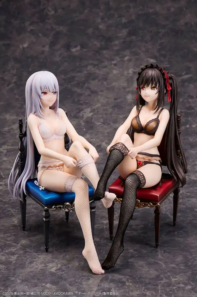 Date A Bullet PVC kipi 1/7 Kurumi Tokisaki & White Queen 17 cm fotografija izdelka