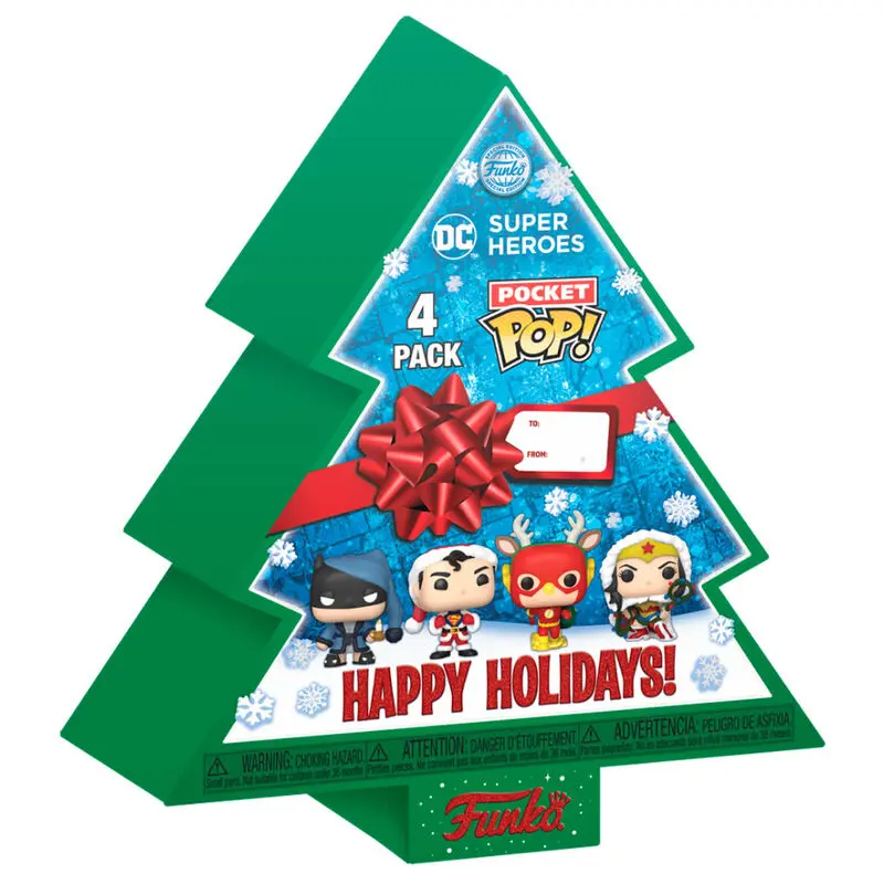 DC Comics Holiday 2022 Pocket POP! Vinilne figurice 4-Pack Božično drevo škatla 4 cm fotografija izdelka