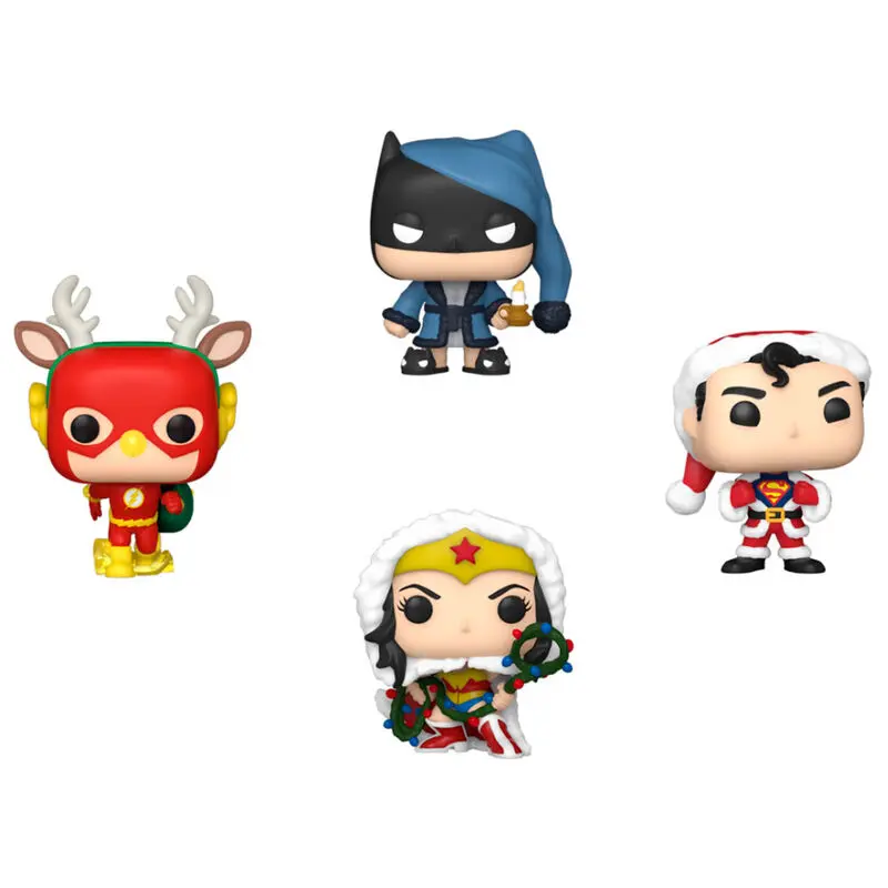 DC Comics Holiday 2022 Pocket POP! Vinilne figurice 4-Pack Božično drevo škatla 4 cm fotografija izdelka