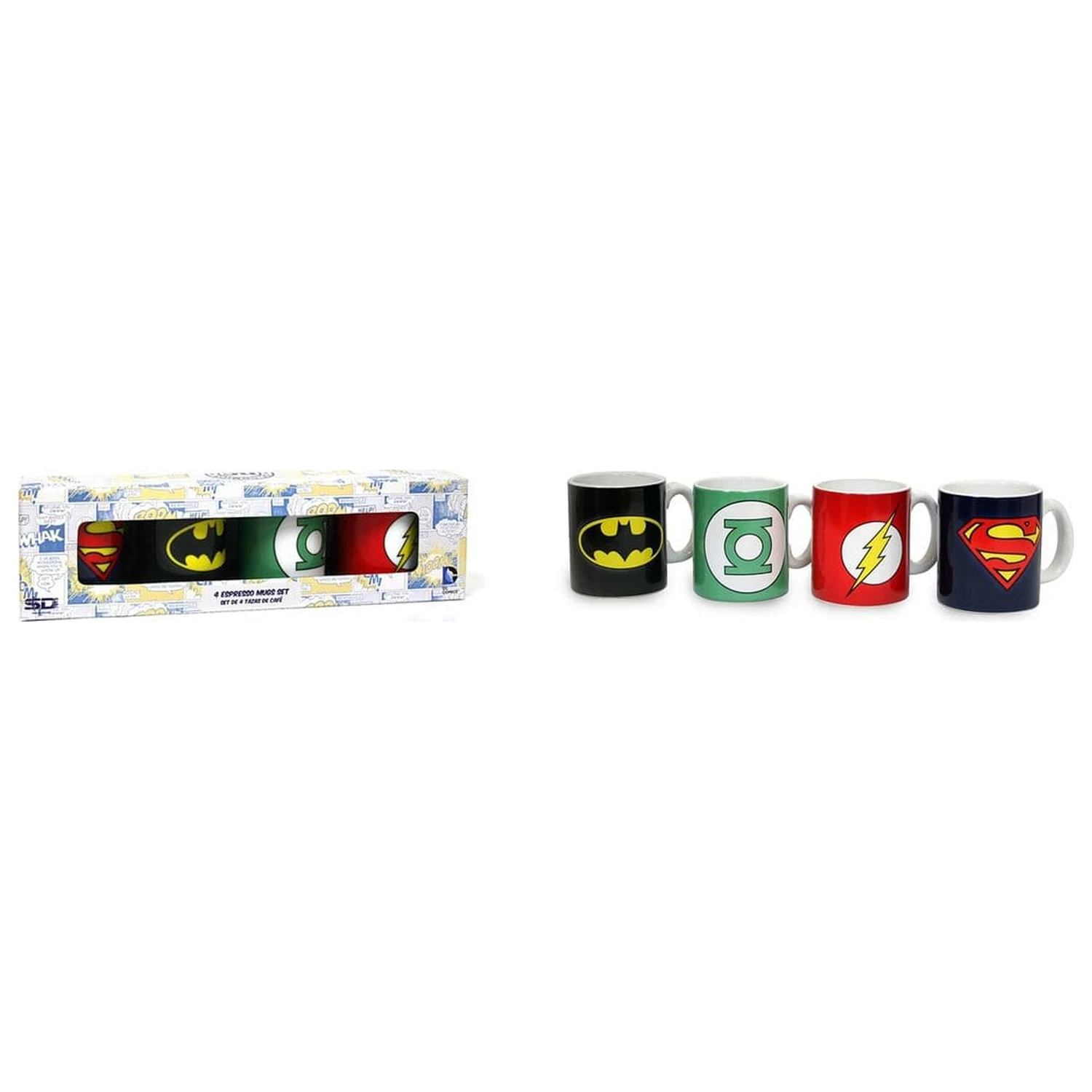 DC Comics Keramične Mini Skodelice za Kavo z Logotipi 8 cm Set fotografija izdelka