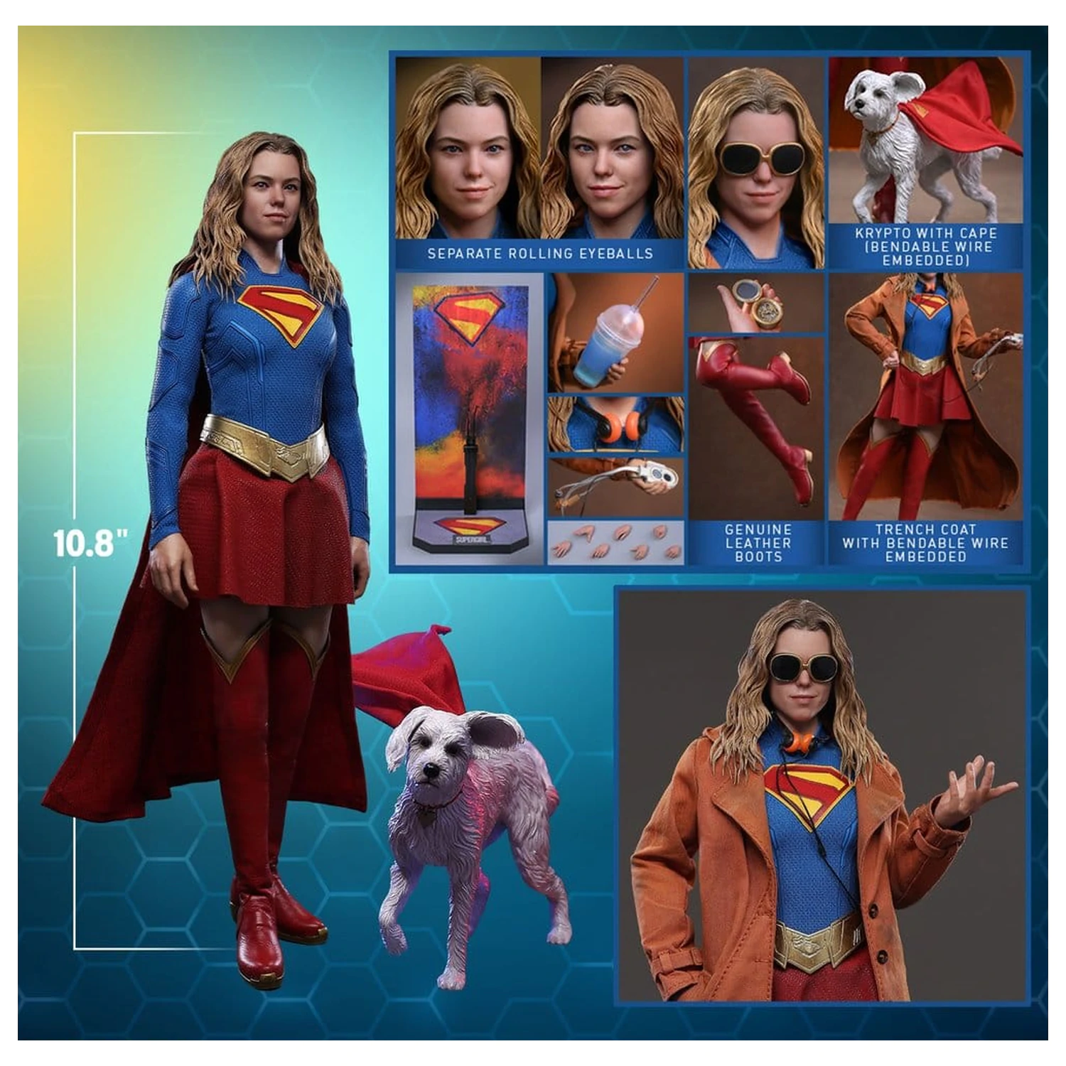 DC Comics Movie Masterpiece set akcijskih figur Supergirl & Krypto 28 cm fotografija izdelka