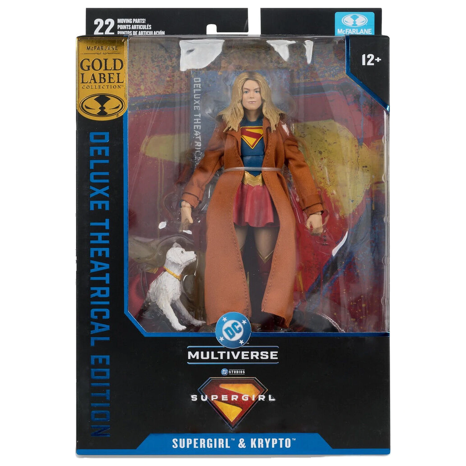 DC Comics Supergirl Deluxe Theatrical Edition Gold Label Collection Supergirl & Puppy Kripto figura 18 cm fotografija izdelka