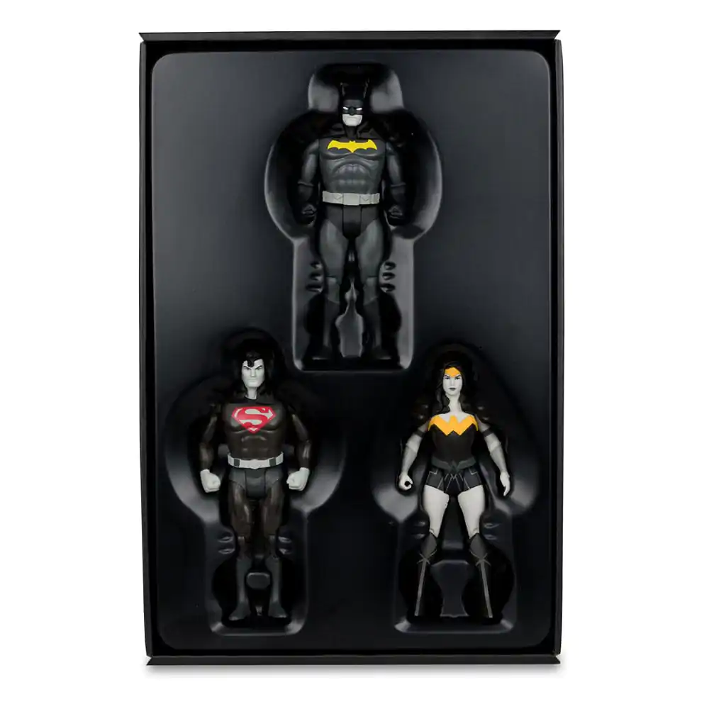 DC Direct Super Powers akcijske figure Batman, Superman & Wonder Woman Black & White Accent Edition Gold Label 13 cm fotografija izdelka
