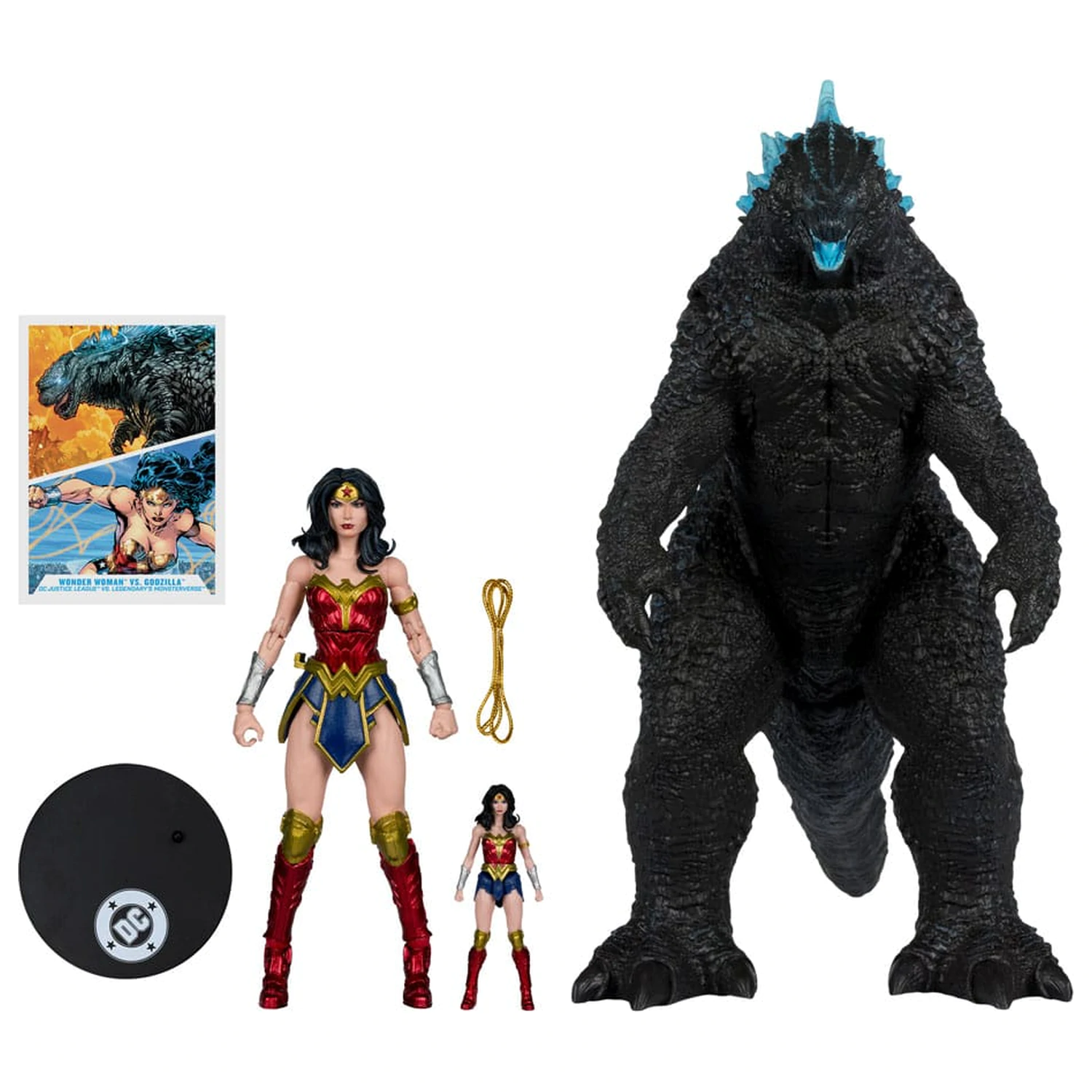 DC Justice League Monsterverse DC Multiverse akcijske figure 2-paket Wonder Woman proti Atomic Blast Godzilla 18 cm fotografija izdelka