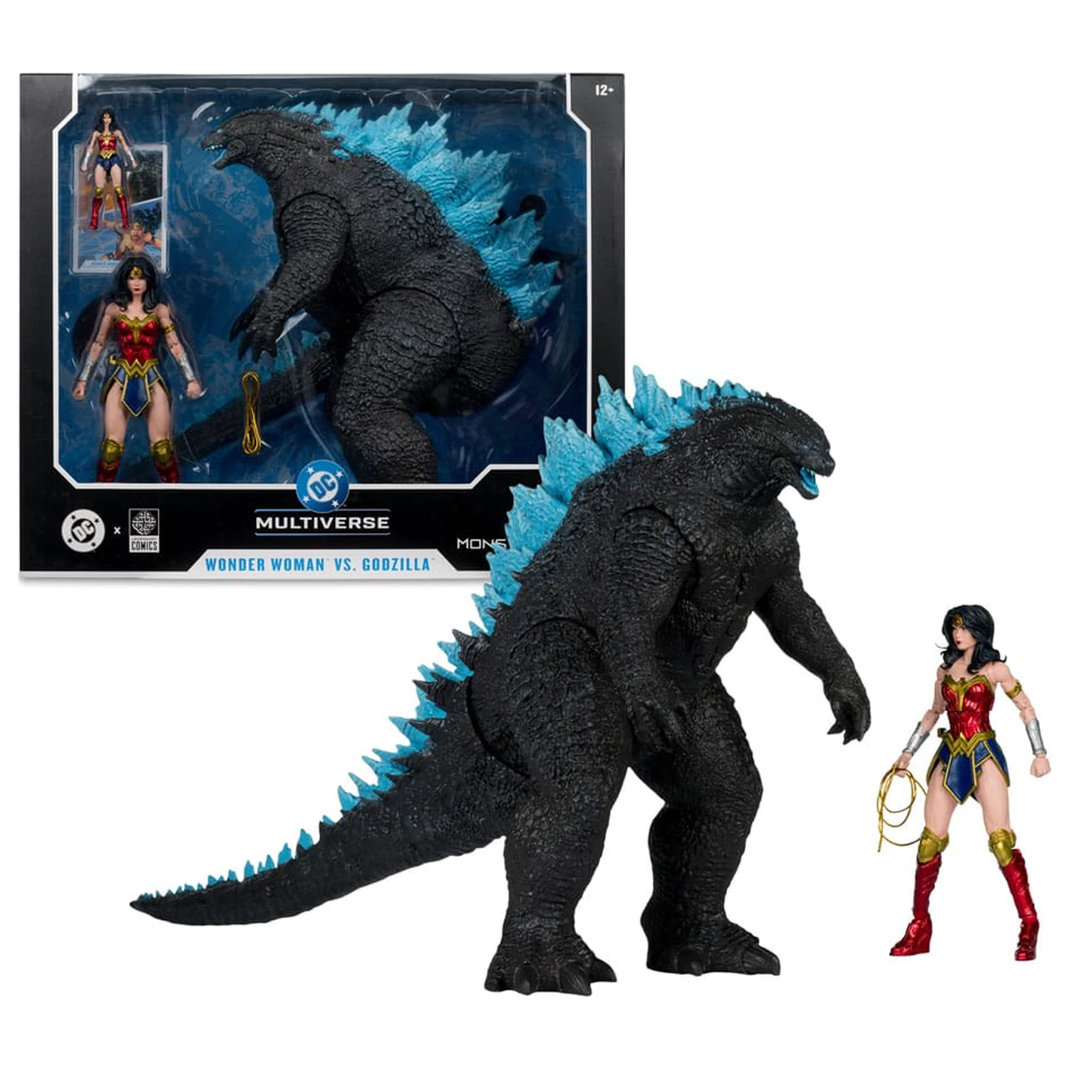 DC Justice League Monsterverse DC Multiverse akcijske figure 2-paket Wonder Woman proti Atomic Blast Godzilla 18 cm fotografija izdelka