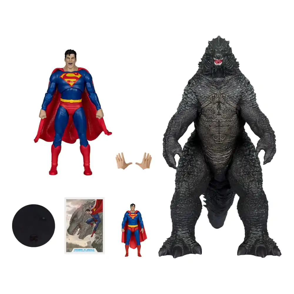 DC Justice League Monsterverse DC Multiverse akcijske figure, set 2 figur Superman Vs. Godzilla 30 cm fotografija izdelka