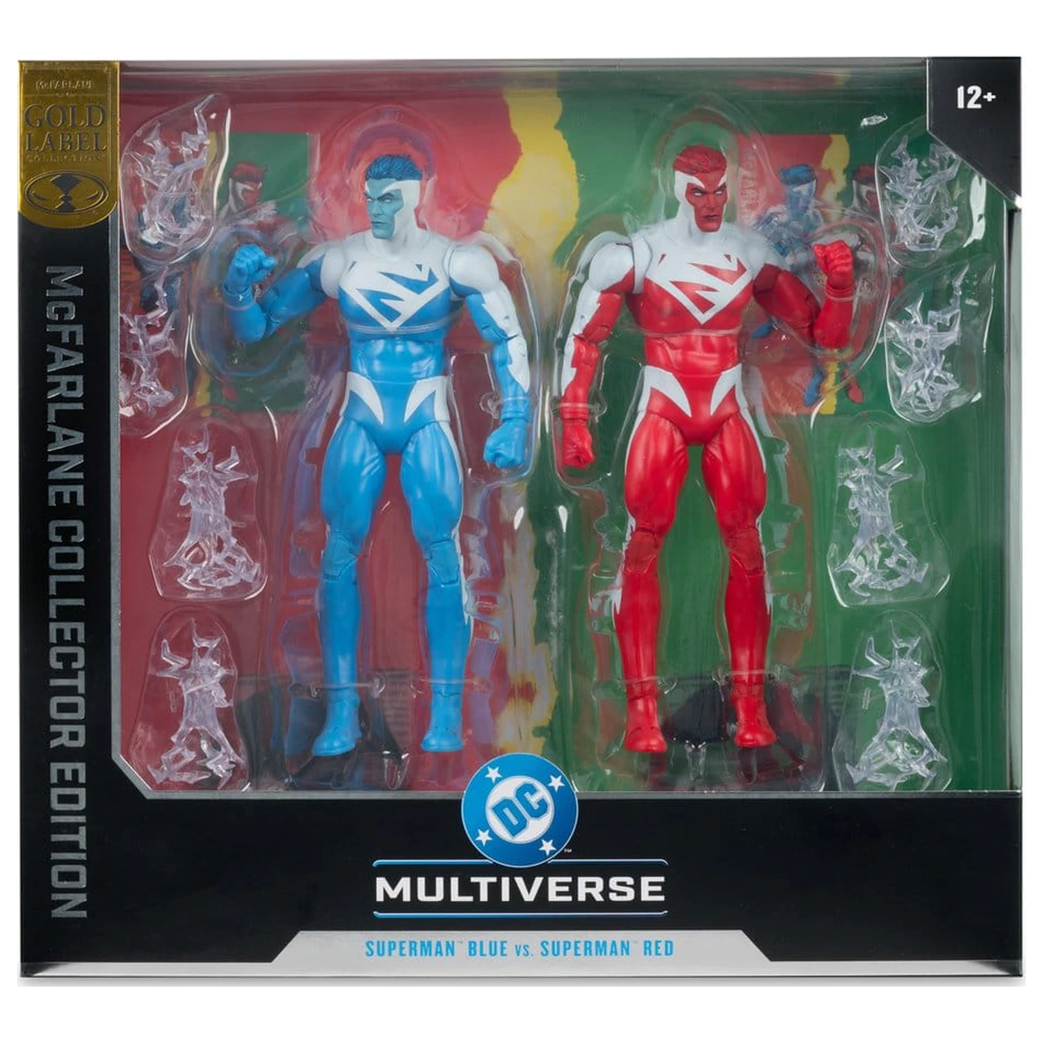 DC Multiverse Akcijske figure 2-pakiranje Superman Blue proti Superman Red (Gold Label) 18 cm fotografija izdelka