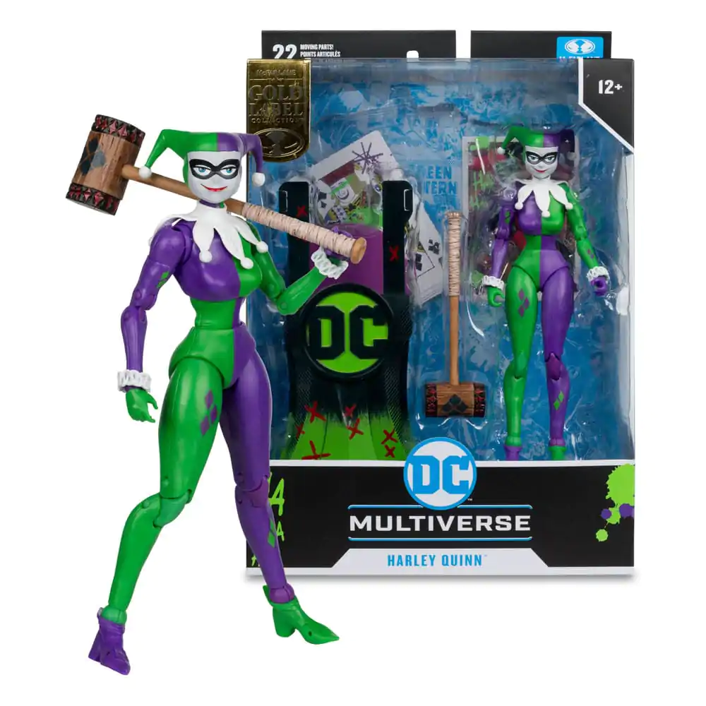 DC Multiverse akcijska figura Harley Quinn (DC Classic) Jokerized (Gold Label) 18 cm fotografija izdelka