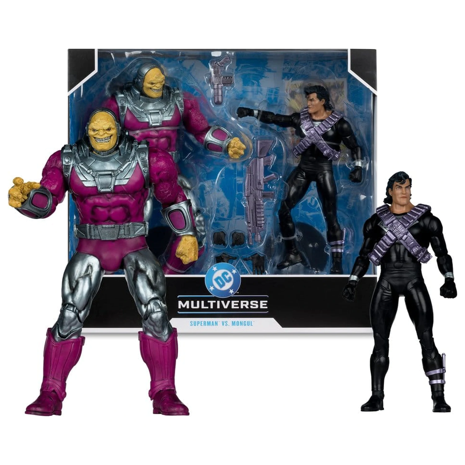 DC Multiverse Megafig akcijska figura, dvojno pakiranje Mongul proti Superman (Return of Superman) fotografija izdelka