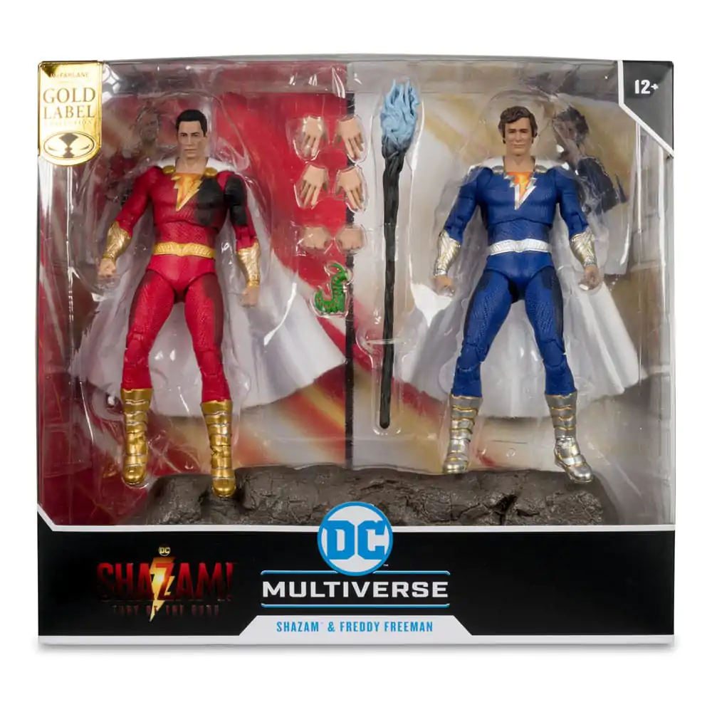 DC Multiverse akcijske figure, paket 2 figur Shazam (poškodovan v bitki) & Freddie Freeman (Gold Label) 18 cm fotografija izdelka