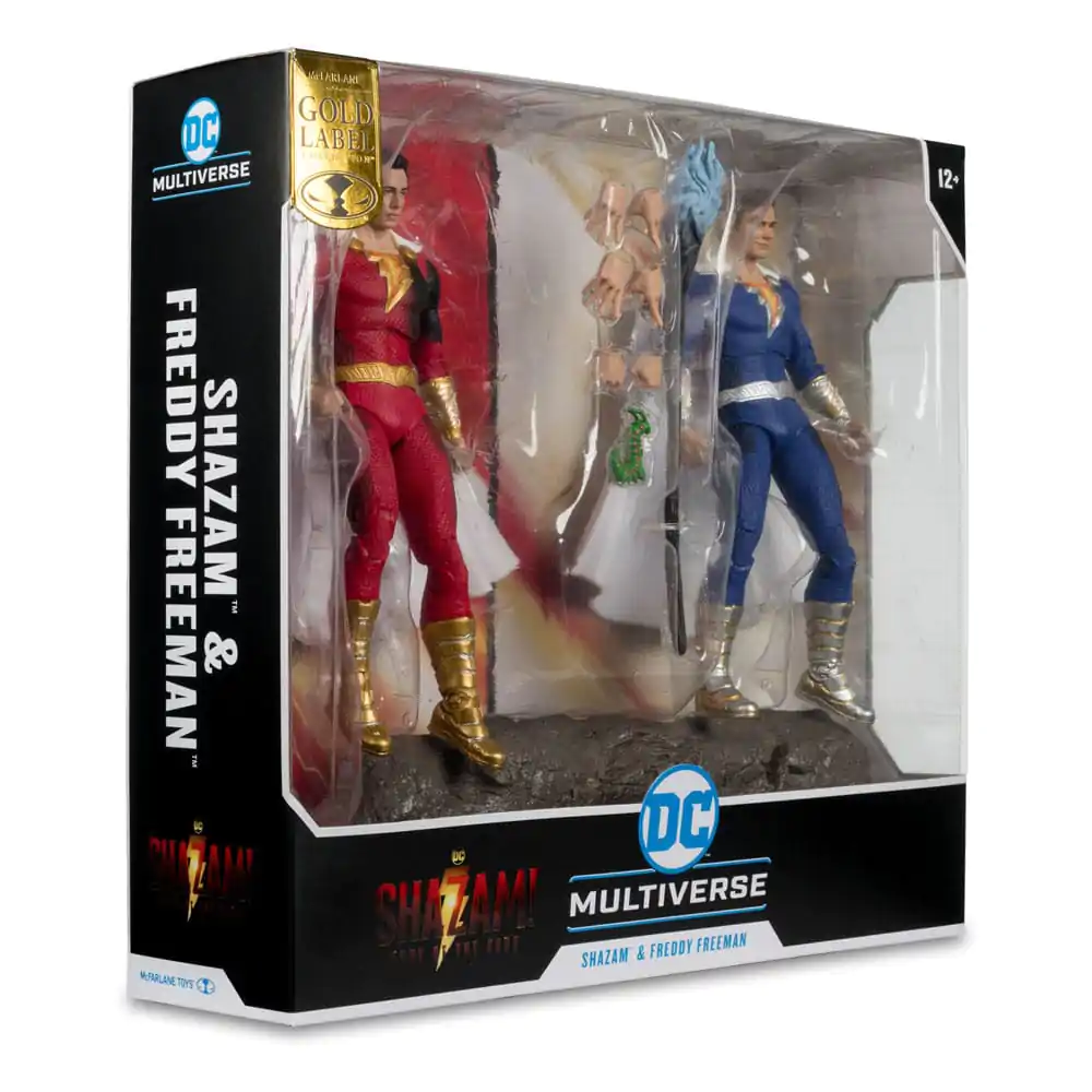 DC Multiverse akcijske figure, paket 2 figur Shazam (poškodovan v bitki) & Freddie Freeman (Gold Label) 18 cm fotografija izdelka