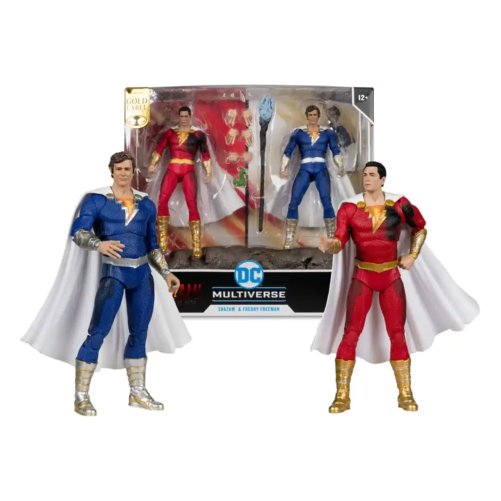 DC Multiverse akcijske figure, paket 2 figur Shazam (poškodovan v bitki) & Freddie Freeman (Gold Label) 18 cm fotografija izdelka