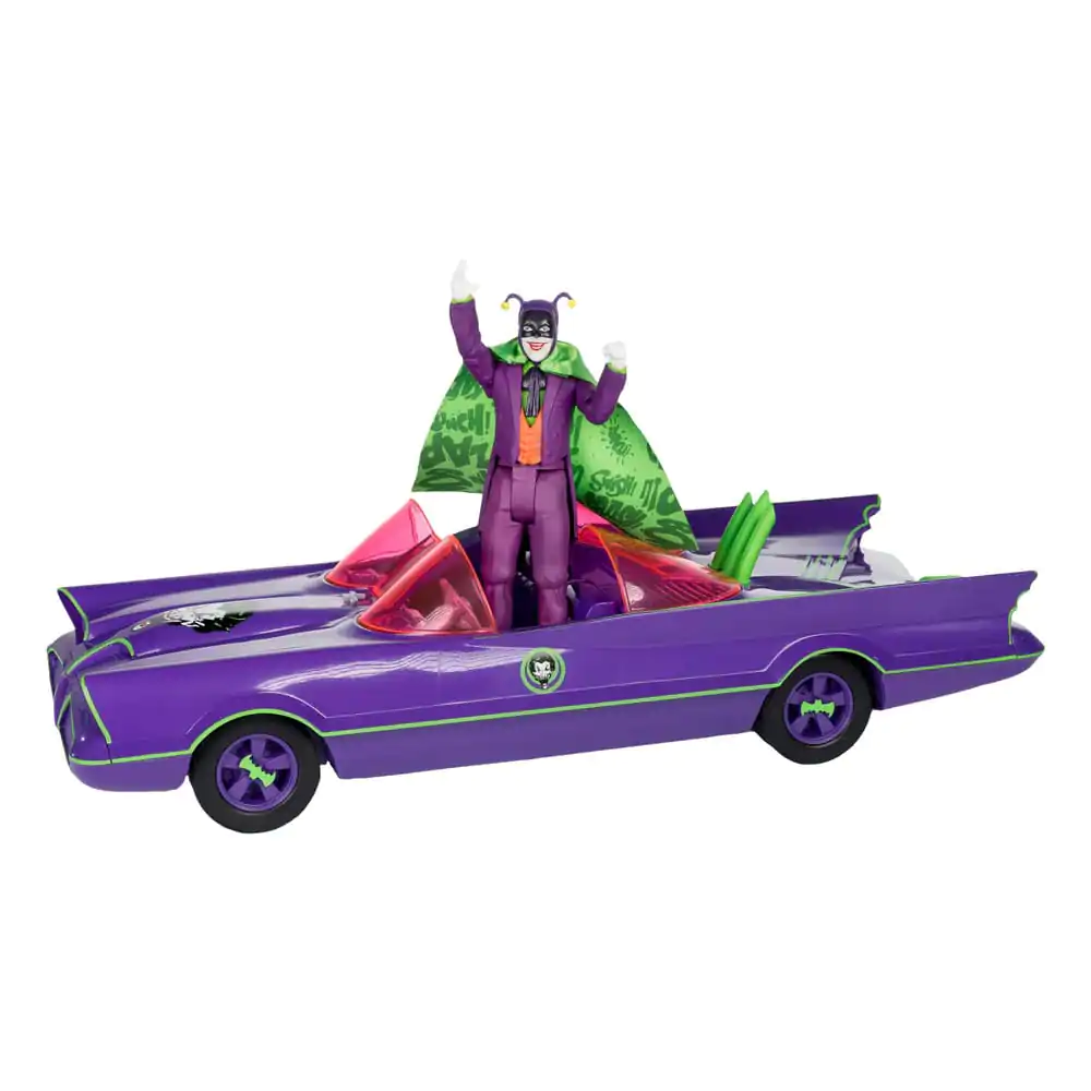 DC Retro akcijska figura Batman 66 Batmobil z Jokerjem (Gold Label) 15 cm fotografija izdelka