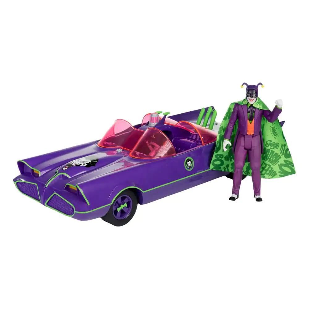 DC Retro akcijska figura Batman 66 Batmobil z Jokerjem (Gold Label) 15 cm fotografija izdelka