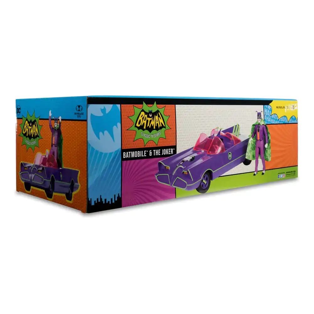 DC Retro akcijska figura Batman 66 Batmobil z Jokerjem (Gold Label) 15 cm fotografija izdelka