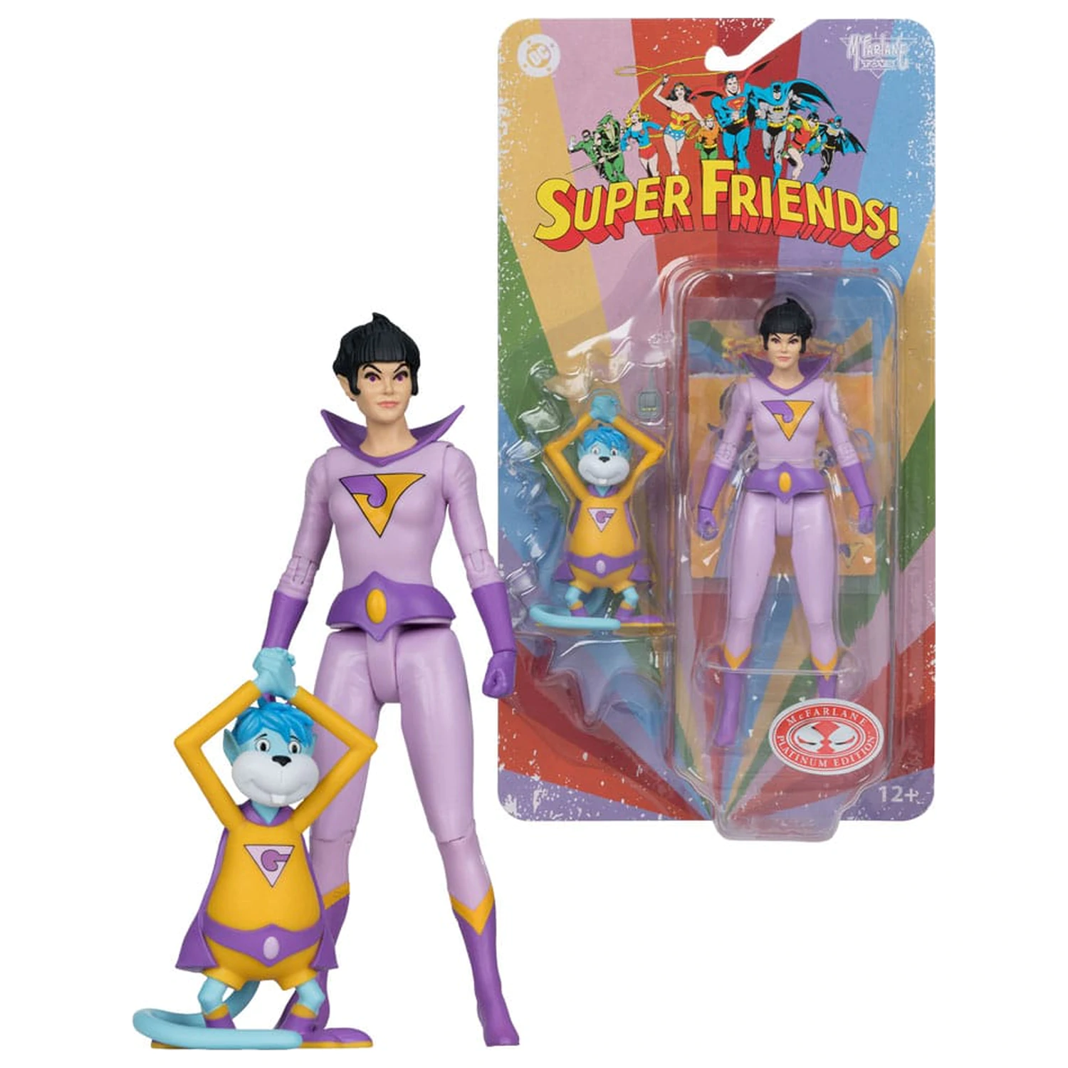 DC Retro Super Friends akcijska figura Jayna & Gleek (Red Platinum Edition) 15 cm fotografija izdelka