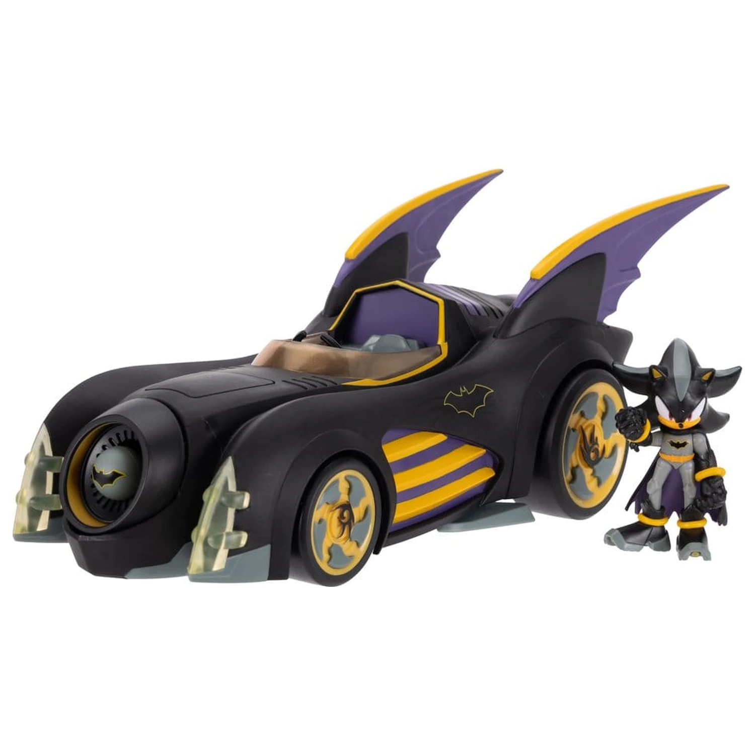 DC x Sonic - The Hedgehog akcijska figura z vozilom Shadow Batman & Batmobile 6 cm fotografija izdelka