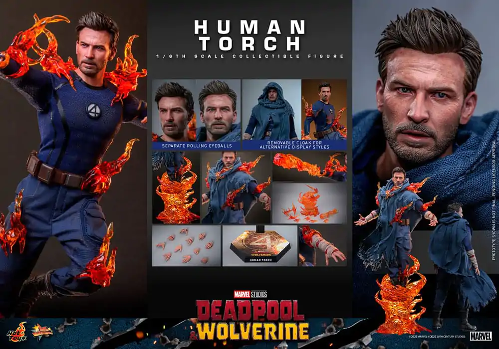 Deadpool & Wolverine Movie Masterpiece akcijska figura 1/6 Human Torch 31 cm fotografija izdelka