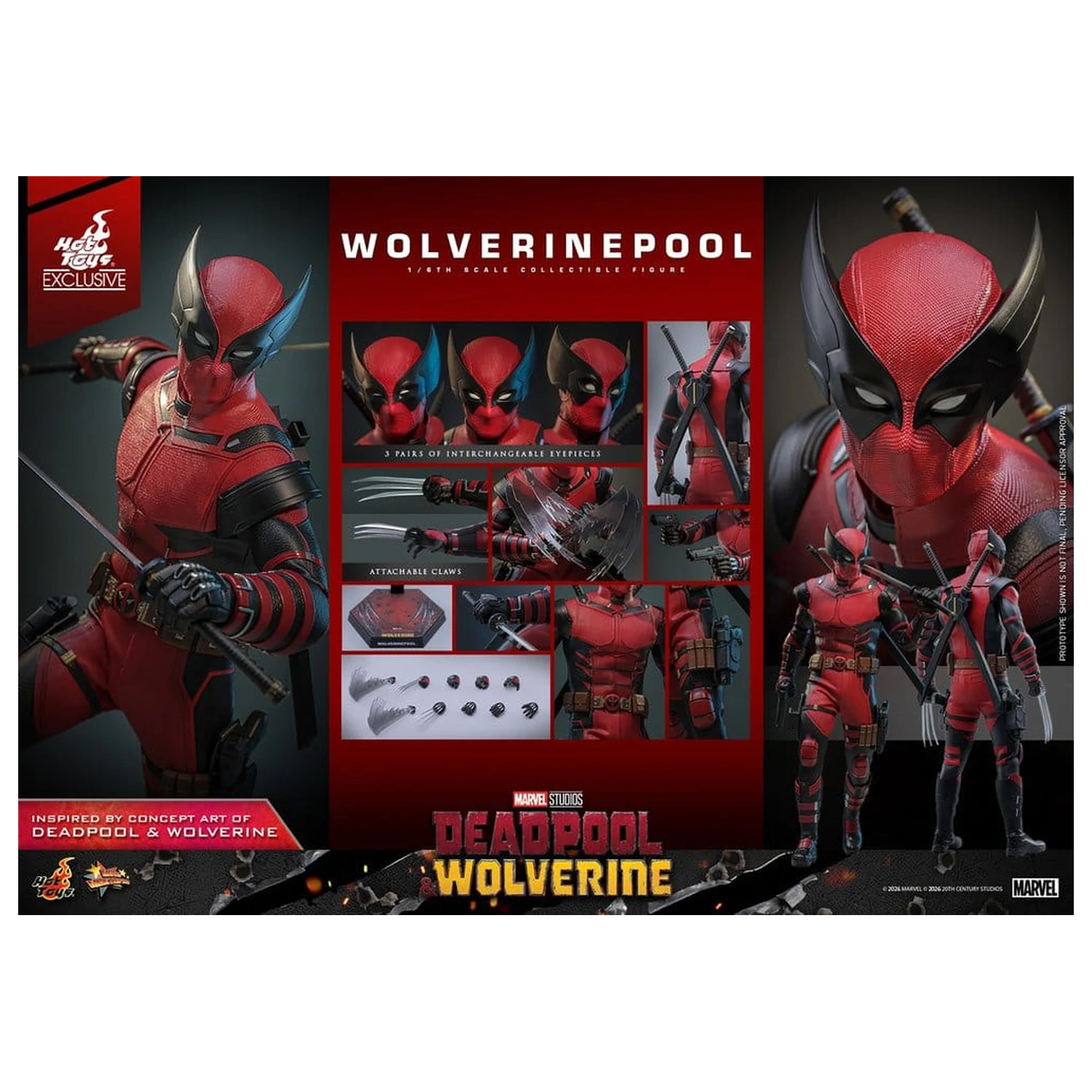 Deadpool & Wolverine Movie Masterpiece akcijska figura 1/6 Wolverinepool 31 cm fotografija izdelka