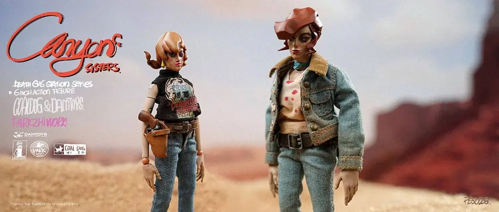 Death Gas Station Series Action Figures Canyon Sisters: Mrs. T & Ms. L 15 cm akcijske figure fotografija izdelka