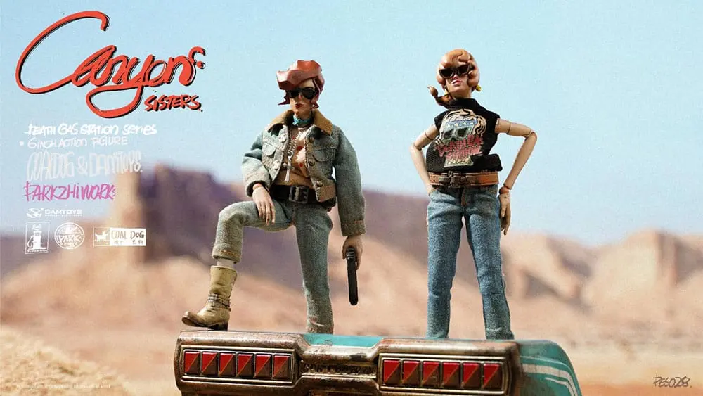 Death Gas Station Series Action Figures Canyon Sisters: Mrs. T & Ms. L 15 cm akcijske figure fotografija izdelka