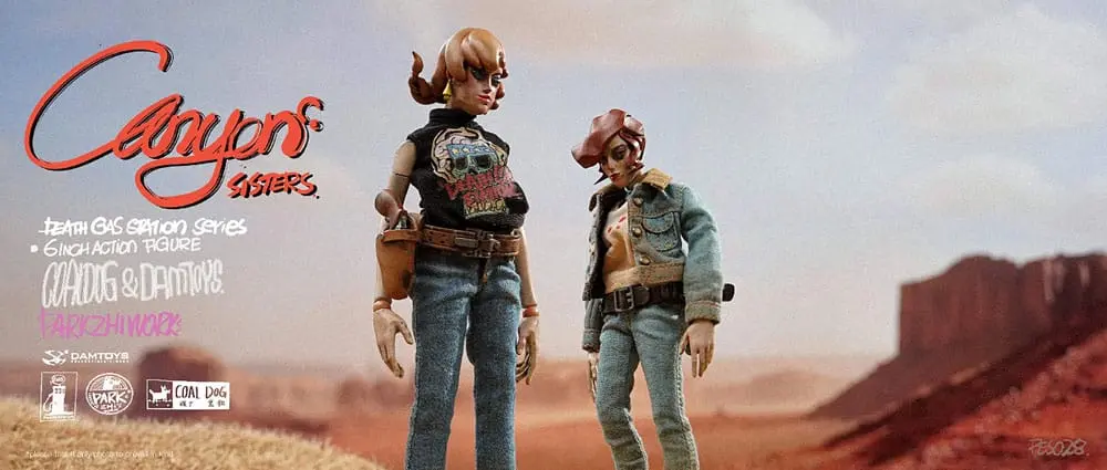 Death Gas Station Series Action Figures Canyon Sisters: Mrs. T & Ms. L 15 cm akcijske figure fotografija izdelka