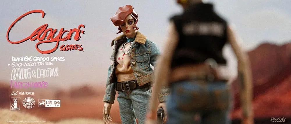 Death Gas Station Series Action Figures Canyon Sisters: Mrs. T & Ms. L 15 cm akcijske figure fotografija izdelka