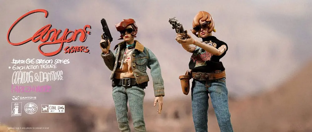 Death Gas Station Series Action Figures Canyon Sisters: Mrs. T & Ms. L 15 cm akcijske figure fotografija izdelka