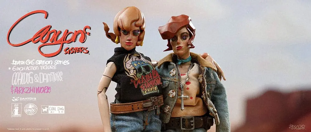 Death Gas Station Series Action Figures Canyon Sisters: Mrs. T & Ms. L 15 cm akcijske figure fotografija izdelka