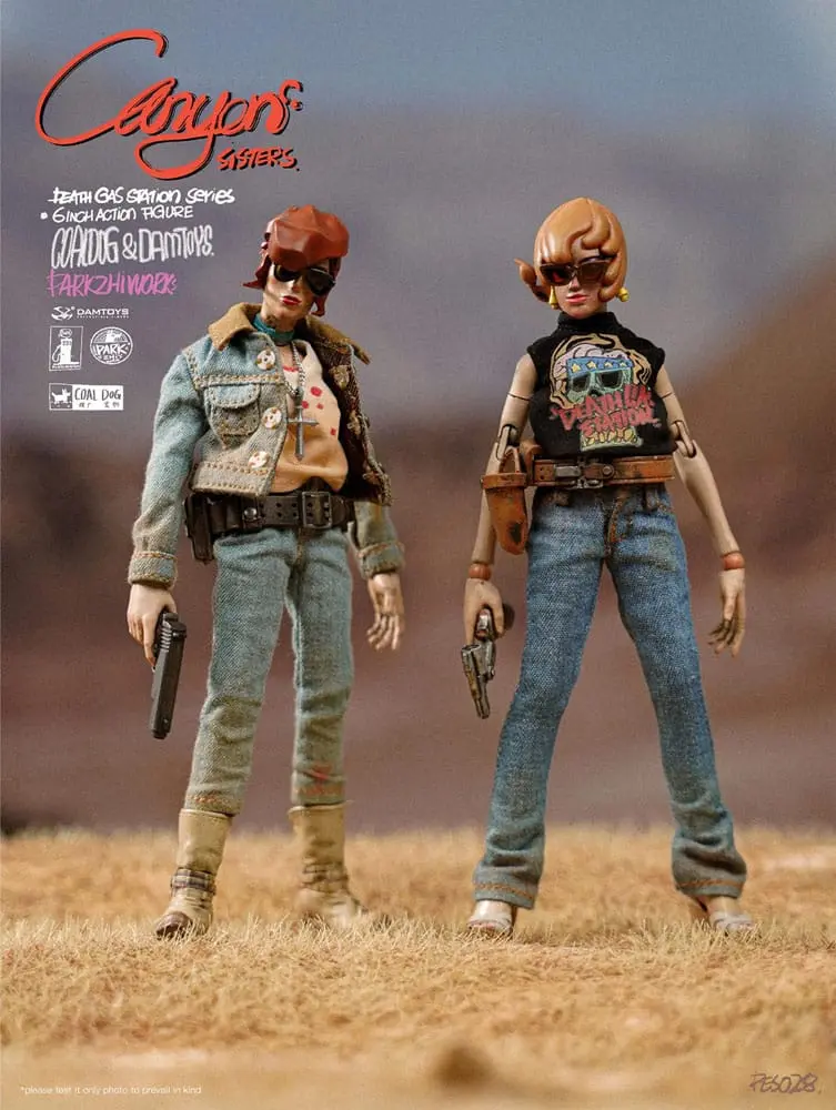 Death Gas Station Series Action Figures Canyon Sisters: Mrs. T & Ms. L 15 cm akcijske figure fotografija izdelka