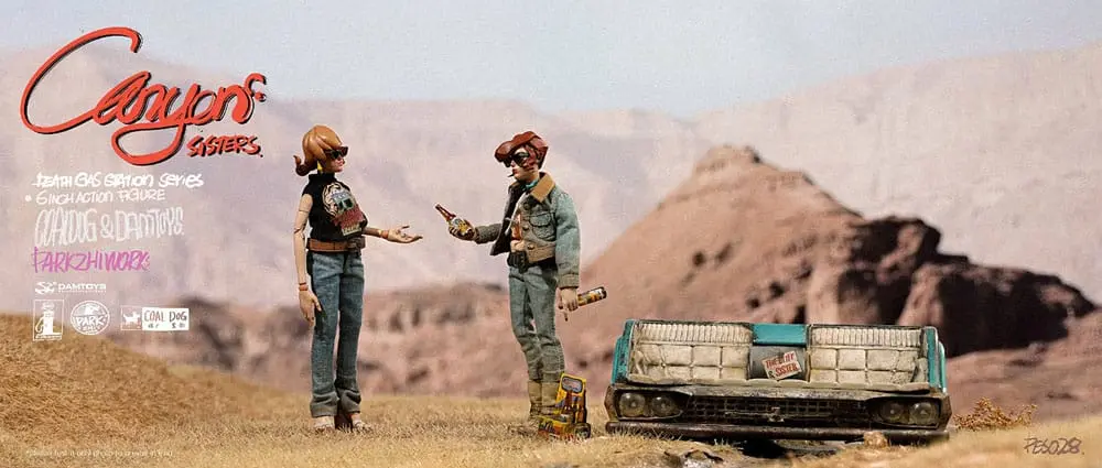Death Gas Station Series Action Figures Canyon Sisters: Mrs. T & Ms. L 15 cm akcijske figure fotografija izdelka