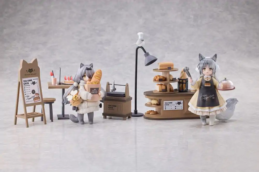 Decorated Life Collection PVC Kipci Čas za čaj Mačke - Cat Town Bakery Staff &amp; Customer Set 12 cm fotografija izdelka