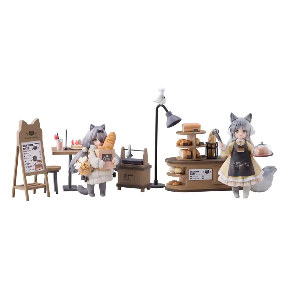 Decorated Life Collection PVC Kipci Čas za čaj Mačke - Cat Town Bakery Staff &amp; Customer Set 12 cm fotografija izdelka