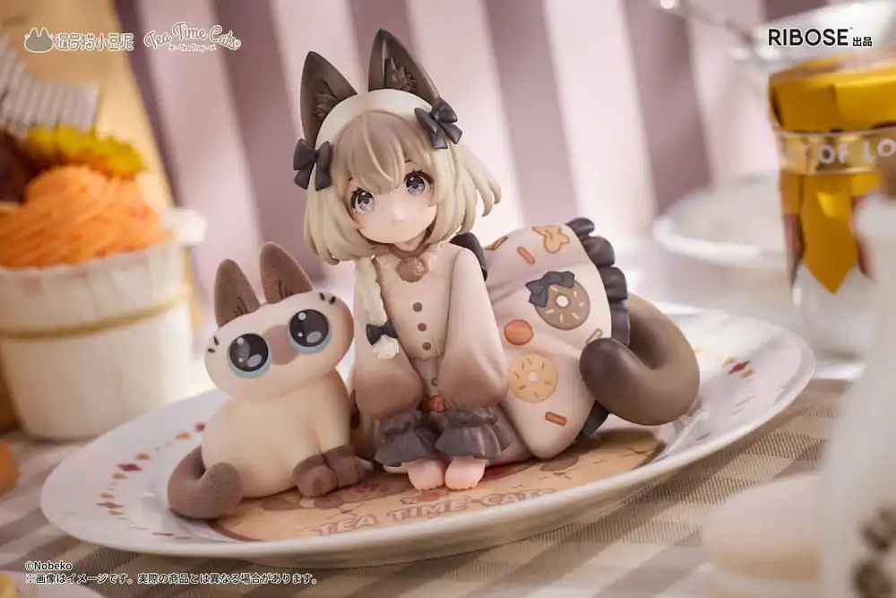 Decorated Life Collection PVC Kip Tea Time Cats x Siamese Cat Azuki-san Friendship Collaboration Exclusive Set 18 cm fotografija izdelka