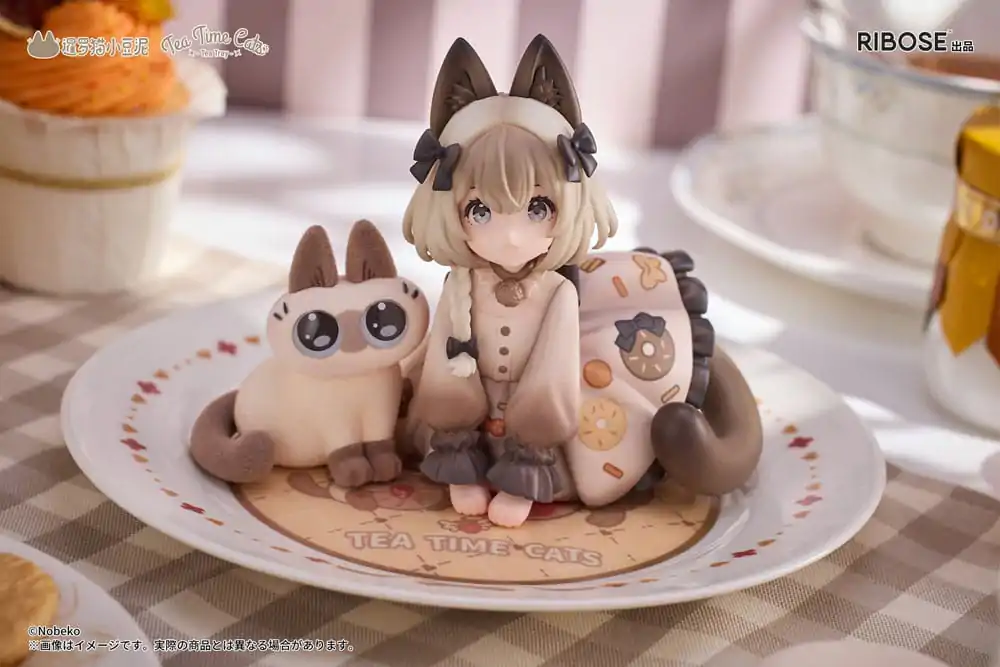 Decorated Life Collection PVC Kip Tea Time Cats x Siamese Cat Azuki-san Friendship Collaboration Exclusive Set 18 cm fotografija izdelka
