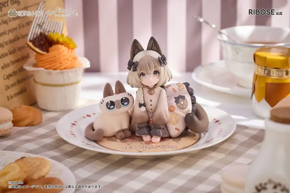 Decorated Life Collection PVC Kip Tea Time Cats x Siamese Cat Azuki-san Friendship Collaboration Exclusive Set 18 cm fotografija izdelka