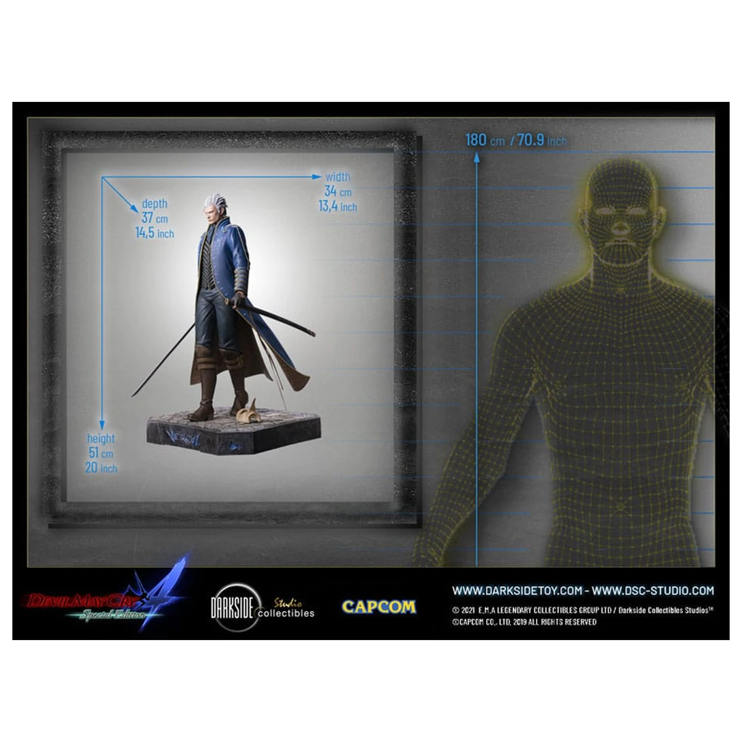 Devil May Cry 4 premium kip 1/4 Vergil 51 cm fotografija izdelka