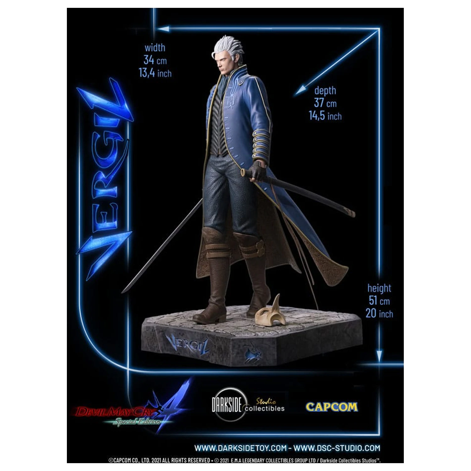 Devil May Cry 4 premium kip 1/4 Vergil 51 cm fotografija izdelka