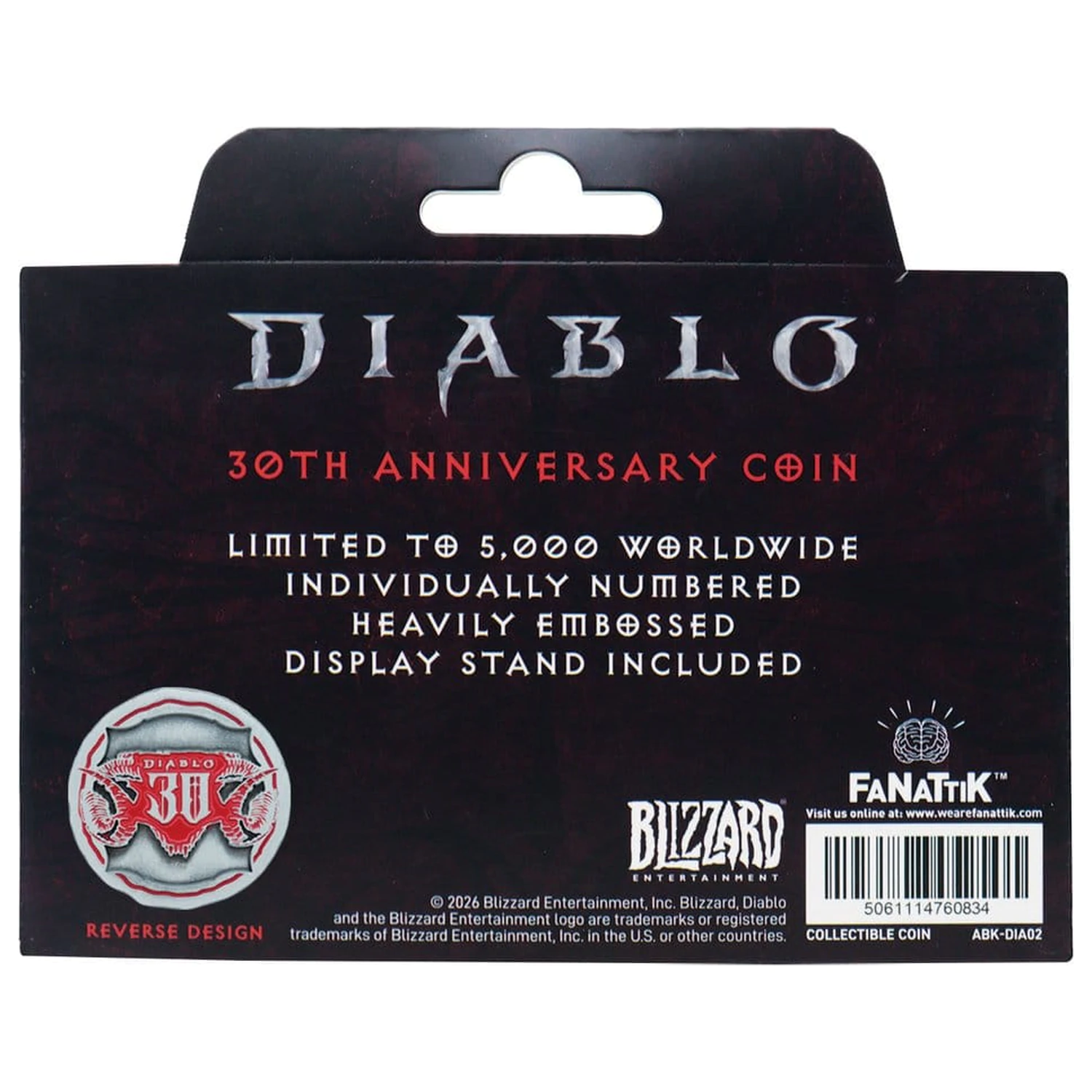Diablo Zbirateljski kovanec 30th Anniversary Limited Edition fotografija izdelka