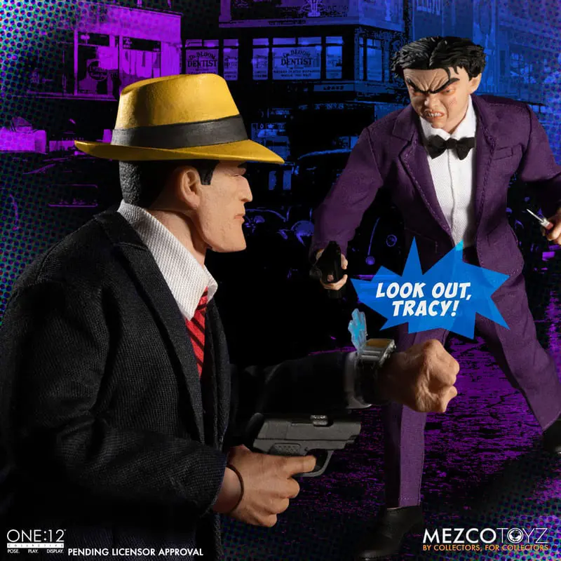 Akcijske figure Dick Tracy 1/12 Dick Tracy vs Flattop komplet v škatli 17 cm fotografija izdelka