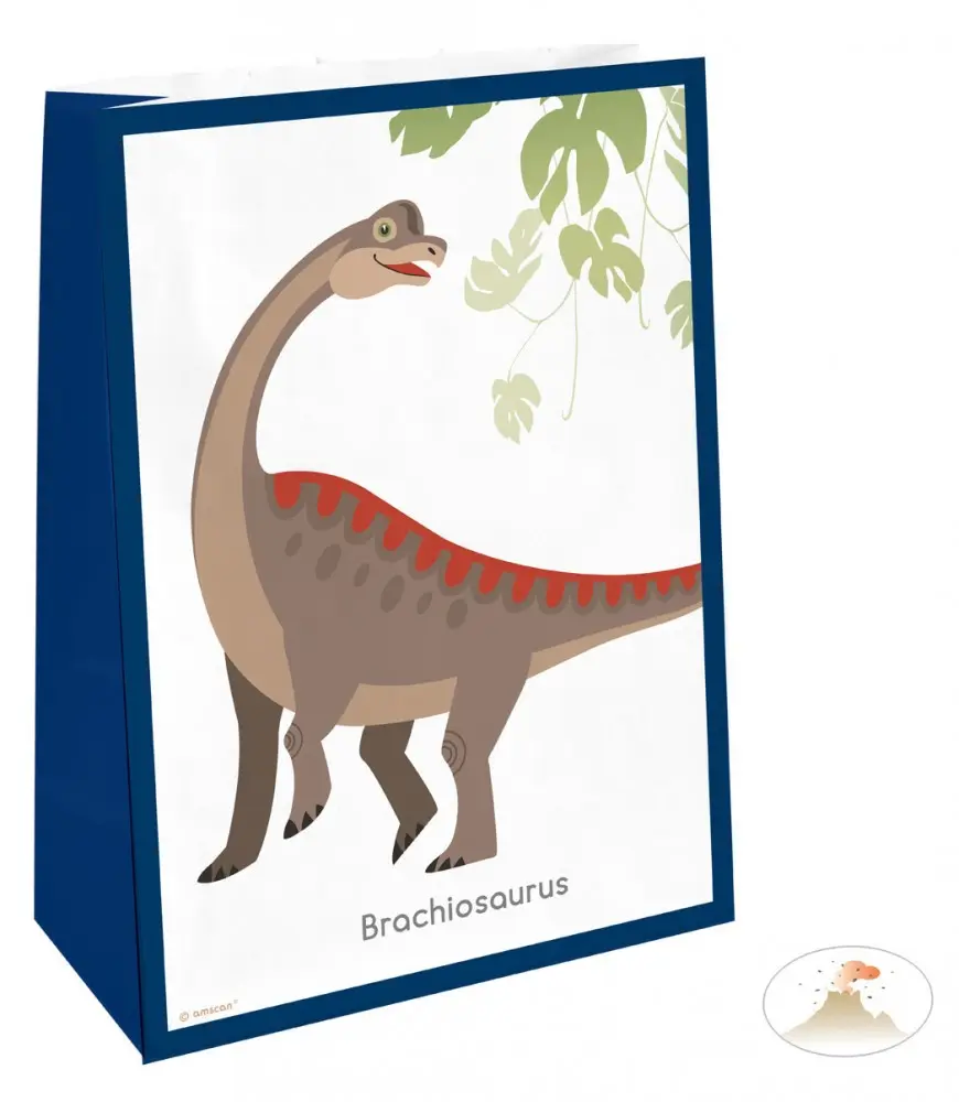 Dinosaur Papirnate Vrečke - 4 Kosov fotografija izdelka