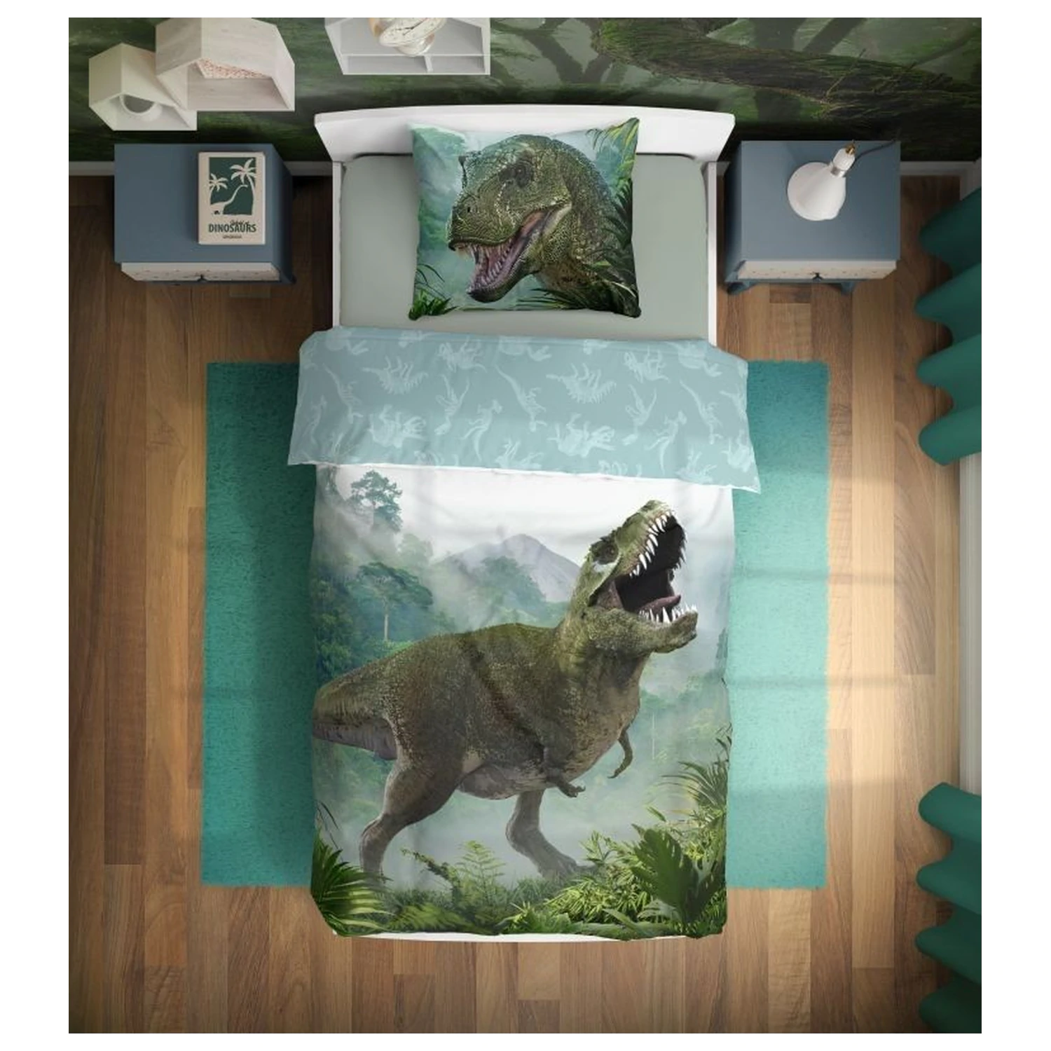 Dinosaur T-Rex Forest Prevleka za odejo fotografija izdelka