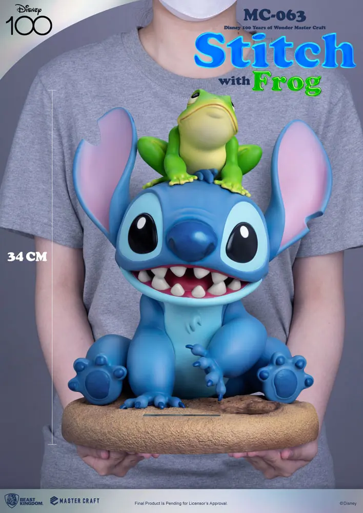 Disney 100th Master Craft kip Stitch s žabo 34 cm fotografija izdelka