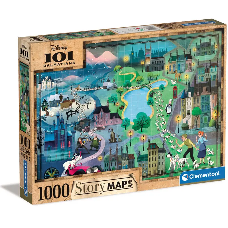 Disney Story Maps Sestavljanka 101 Dalmatincev (1000 kosov) fotografija izdelka