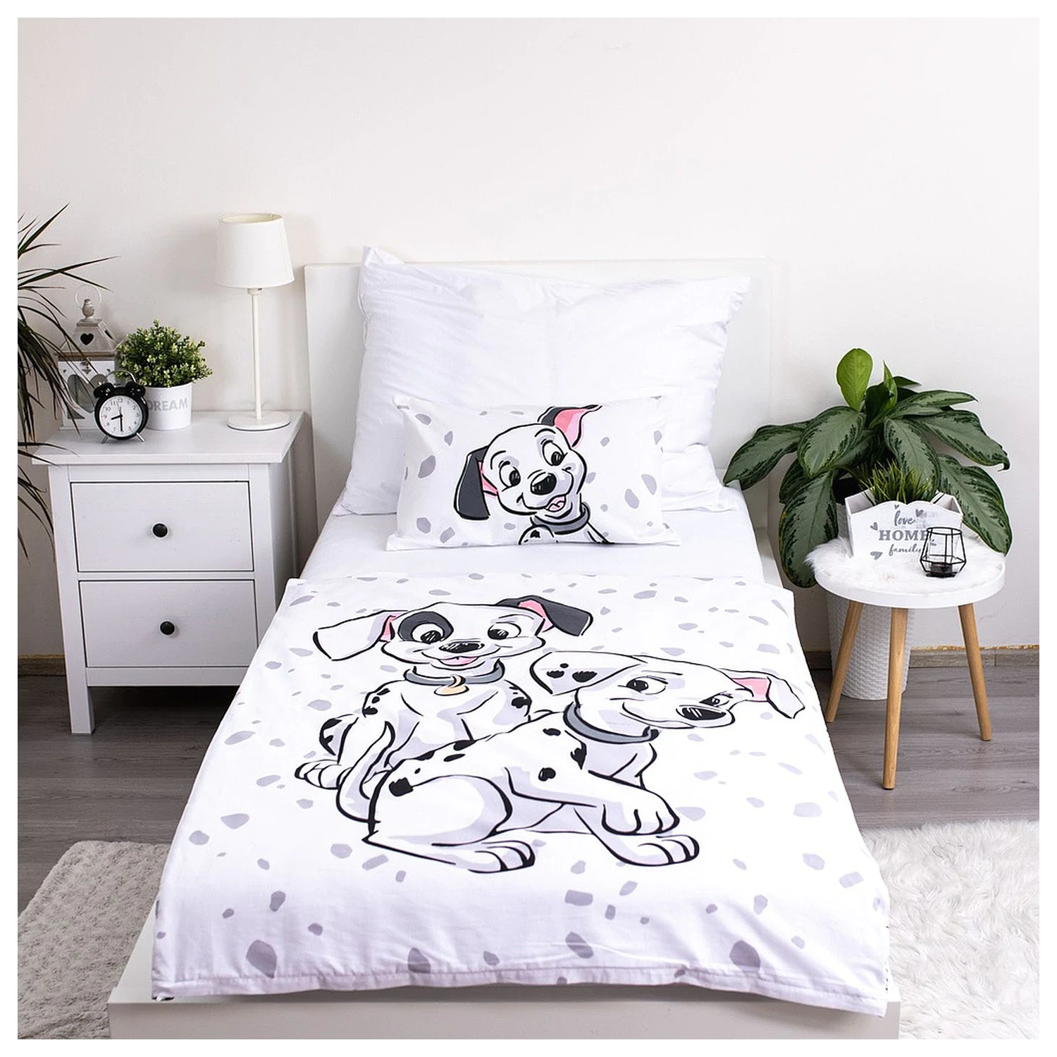 Disney 101 Dalmatians belo prevleka za odejo za malčke in predšolske otroke fotografija izdelka
