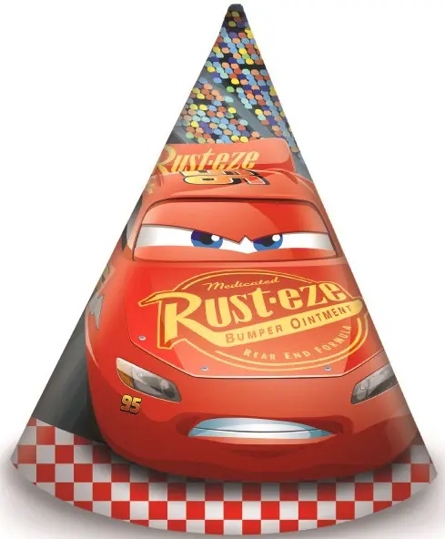 Disney Cars, Cars kapa za zabavo, stožčasta kapa 6 kosov fotografija izdelka