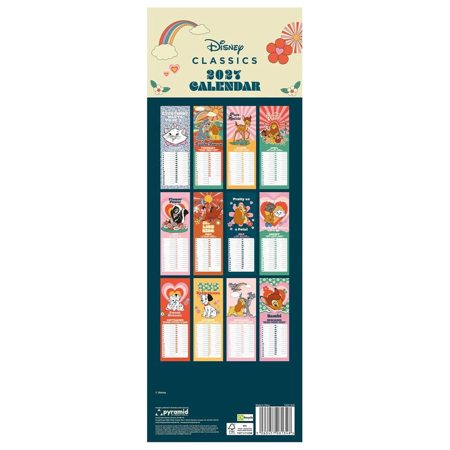 Disney Classics Koledar 70s Feeling 2027 42 x 15 cm fotografija izdelka