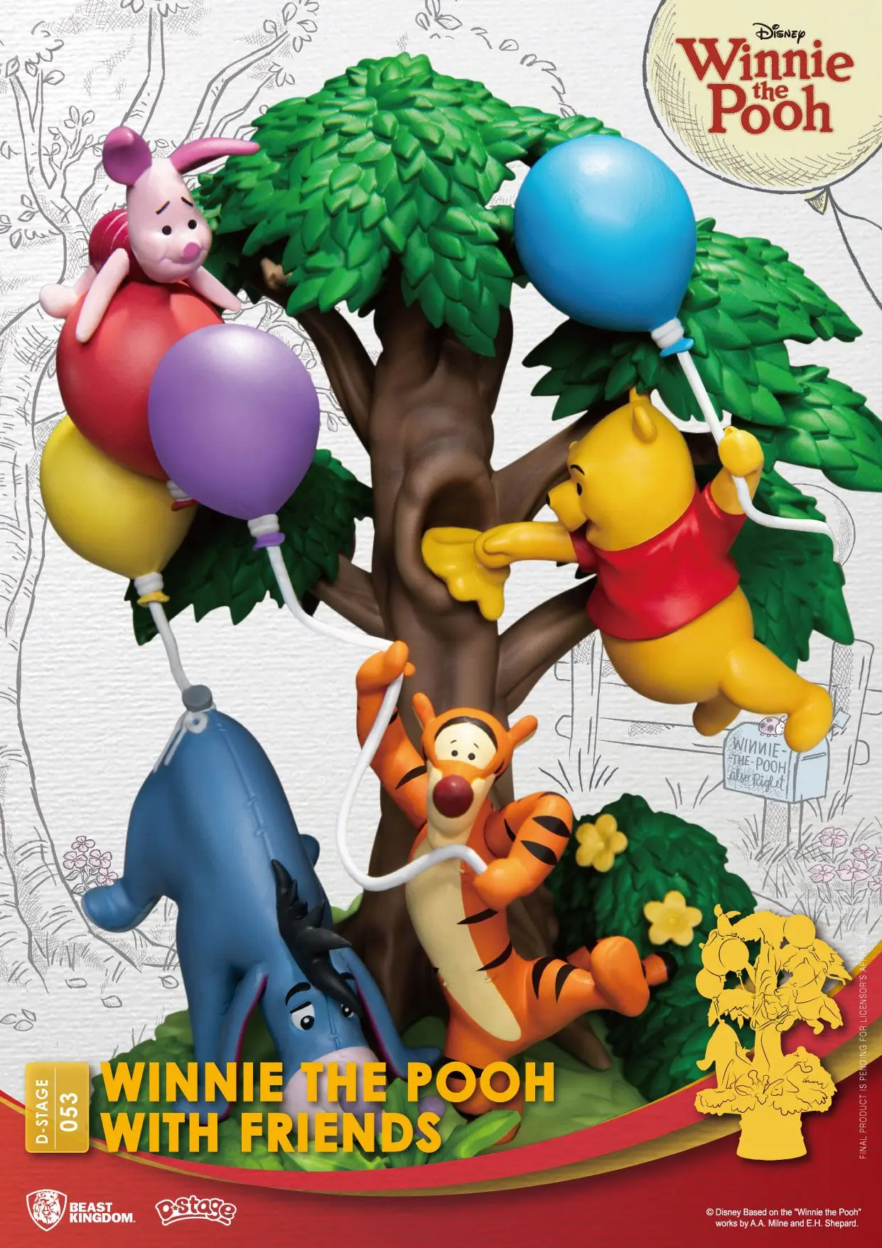 Disney D-Stage PVC Diorama Winnie The Pooh With Friends 16 cm fotografija izdelka