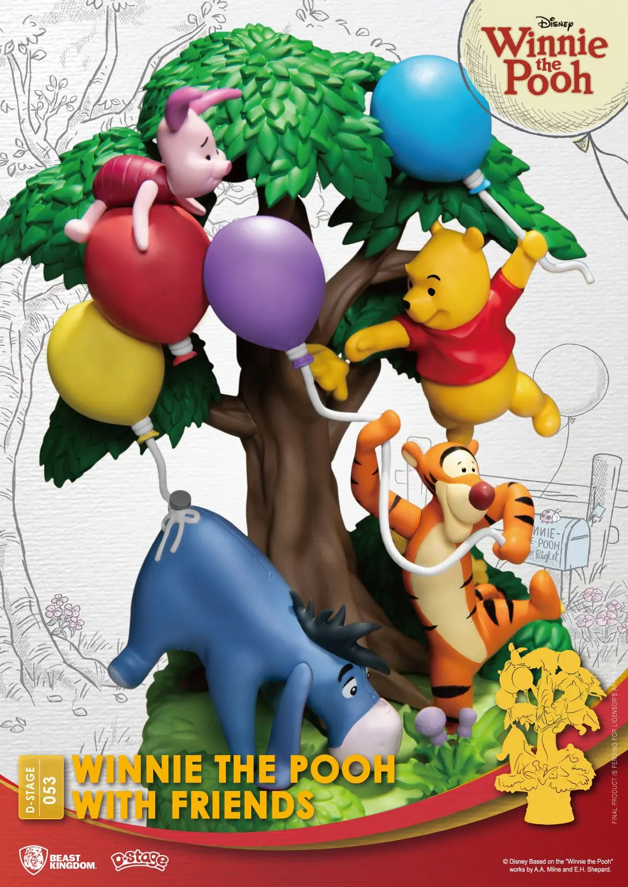 Disney D-Stage PVC Diorama Winnie The Pooh With Friends 16 cm fotografija izdelka